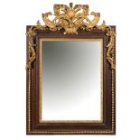 Lacquered and gilt wood mirror