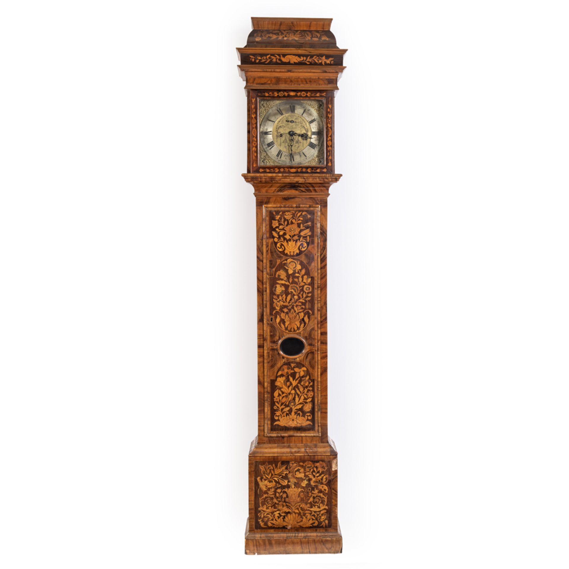 Walnut wood grandfather clock