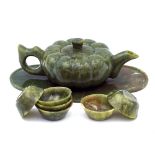 Green spinach jade tea service