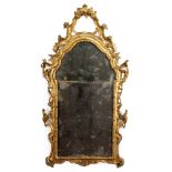 Gilded and carved wood mirror