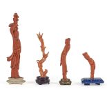 Collection of small coral sculptures (4)