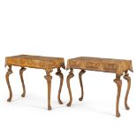 Pair of walnut wood tables