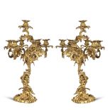 Four gilt bronze candelabra