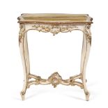 Centerpiece table in lacquered, gilded and carved wood