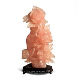 Pink quartz vase with lid