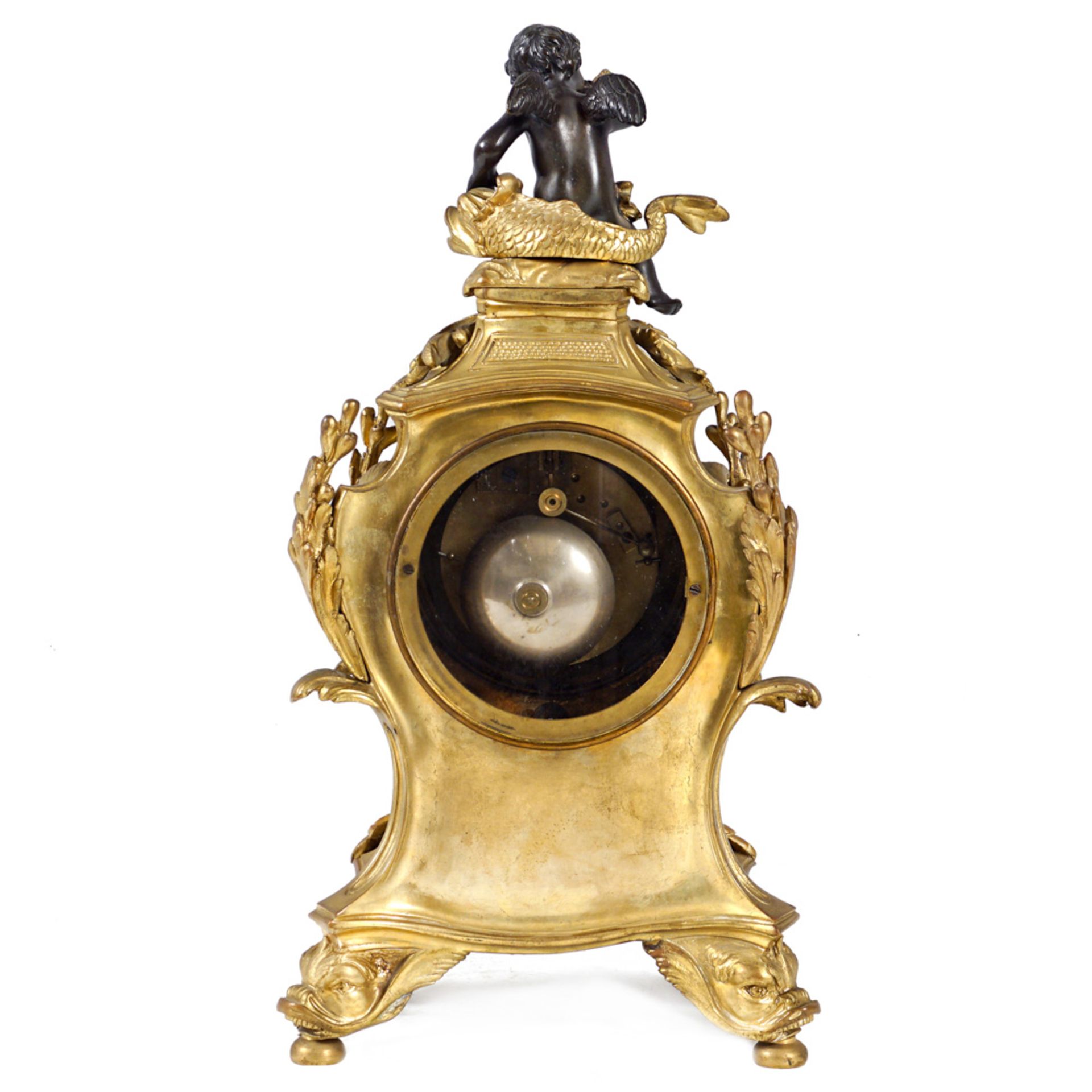 Burnished and golden bronze table clock - Bild 2 aus 2