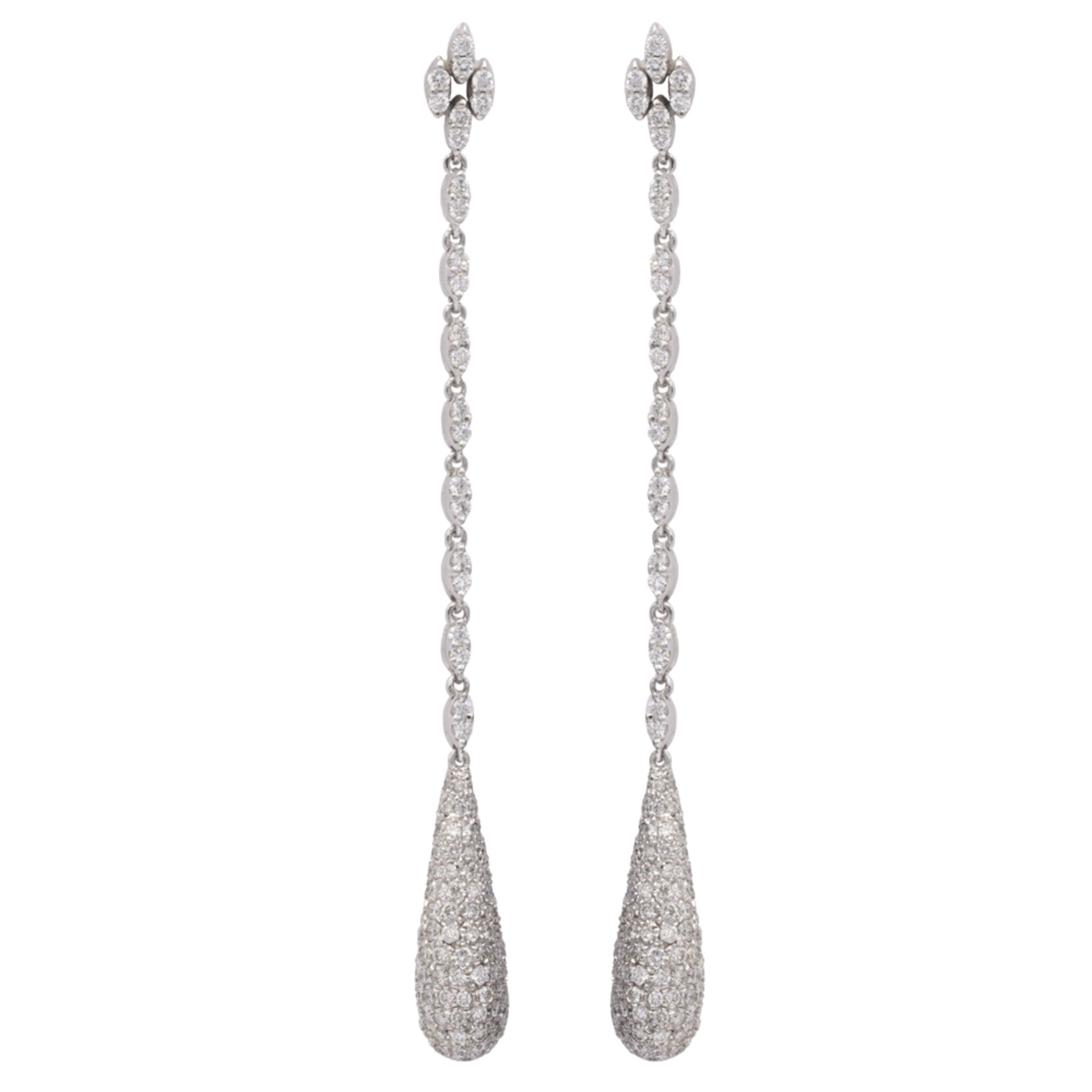 18kt white gold and diamond drop Pendant earrings