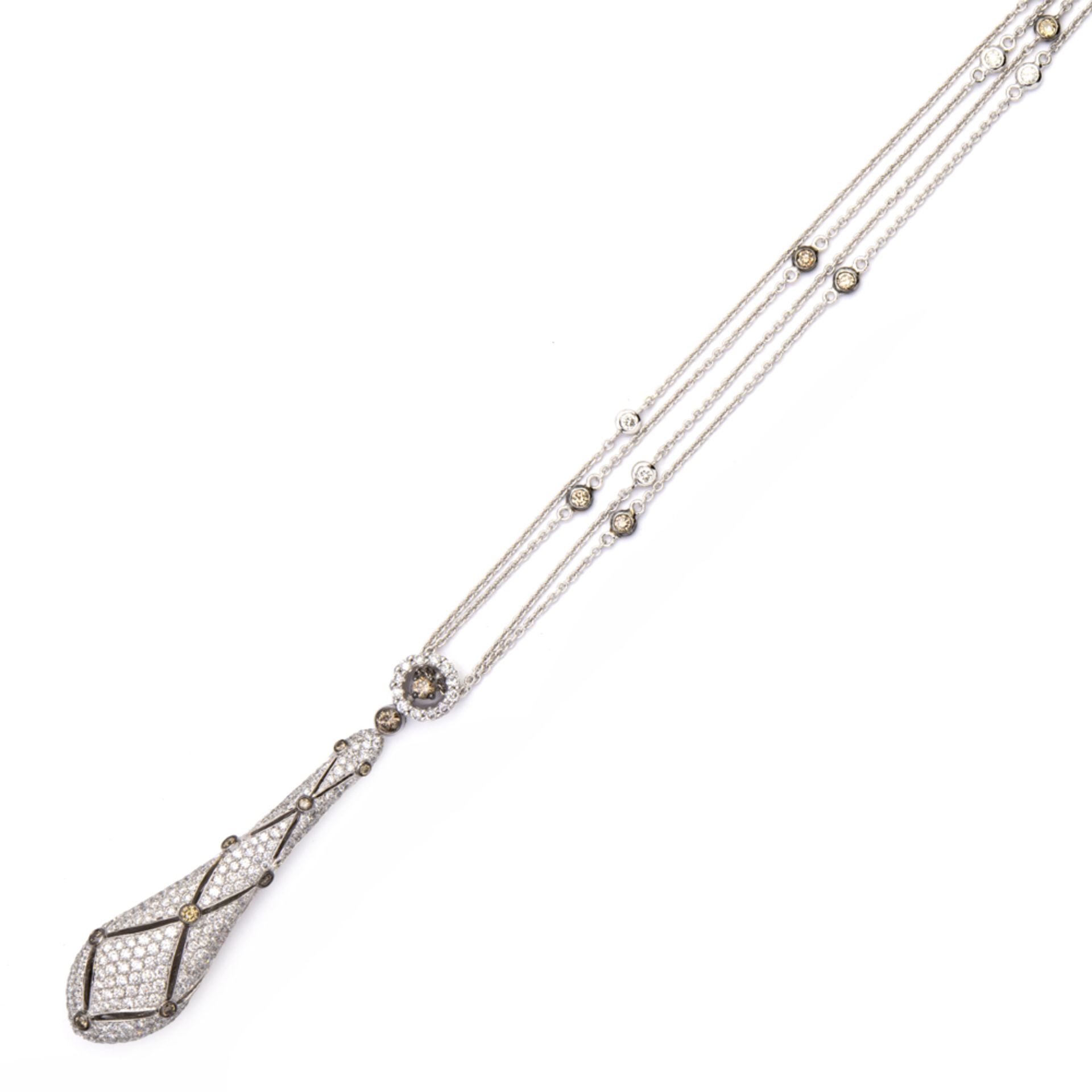 18kt white gold and diamond pavè Snake pendant