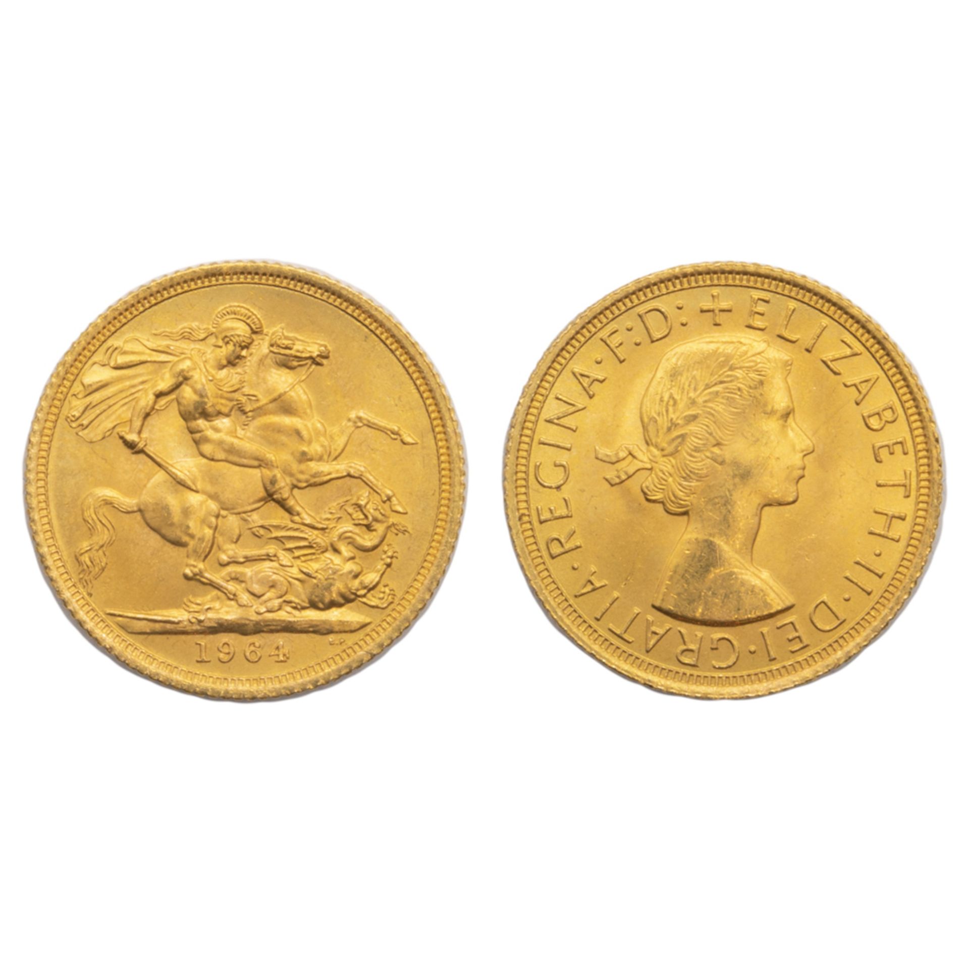 10 Gold Sovereign coins Queen Elizabeth "fiocchetto"