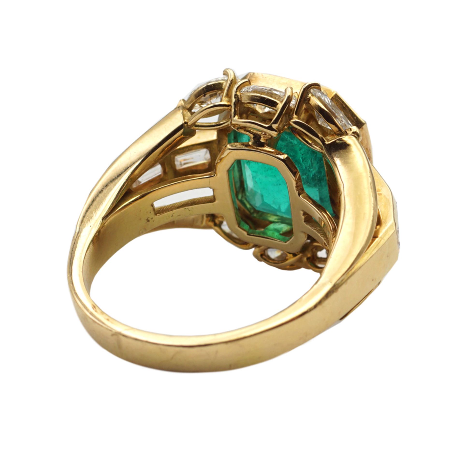 18kt yellow gold ring with natural Colombian emerald circa 6.50 ct - Bild 3 aus 3