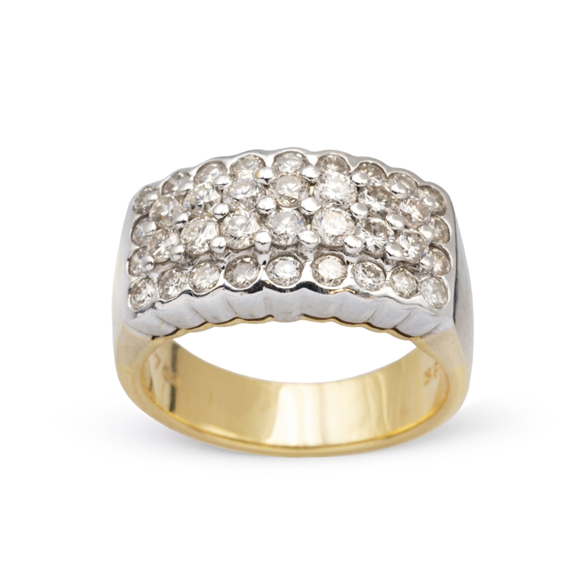 18kt white and yellow gold and diamonds ring