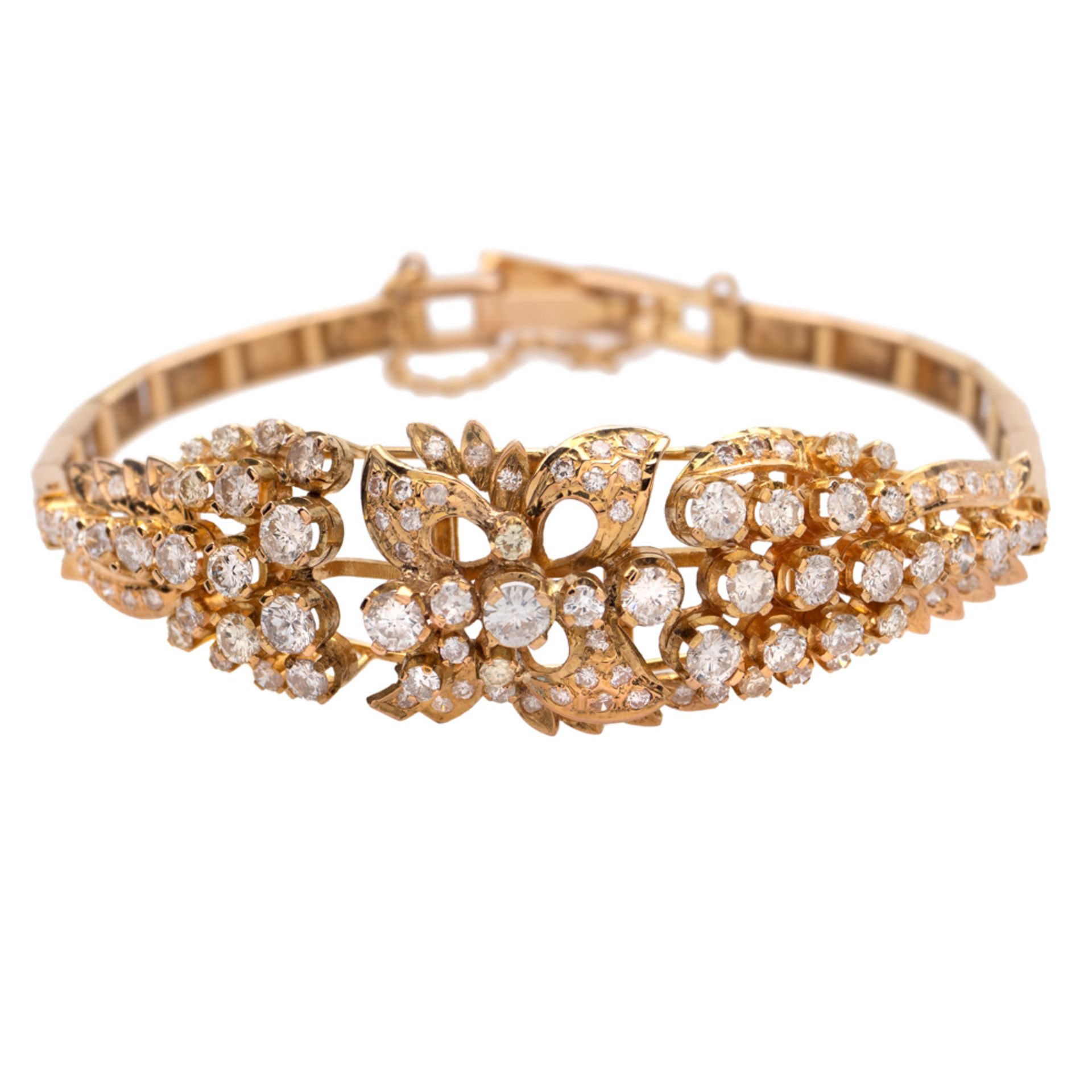 18kt yellow gold and diamond bracelet