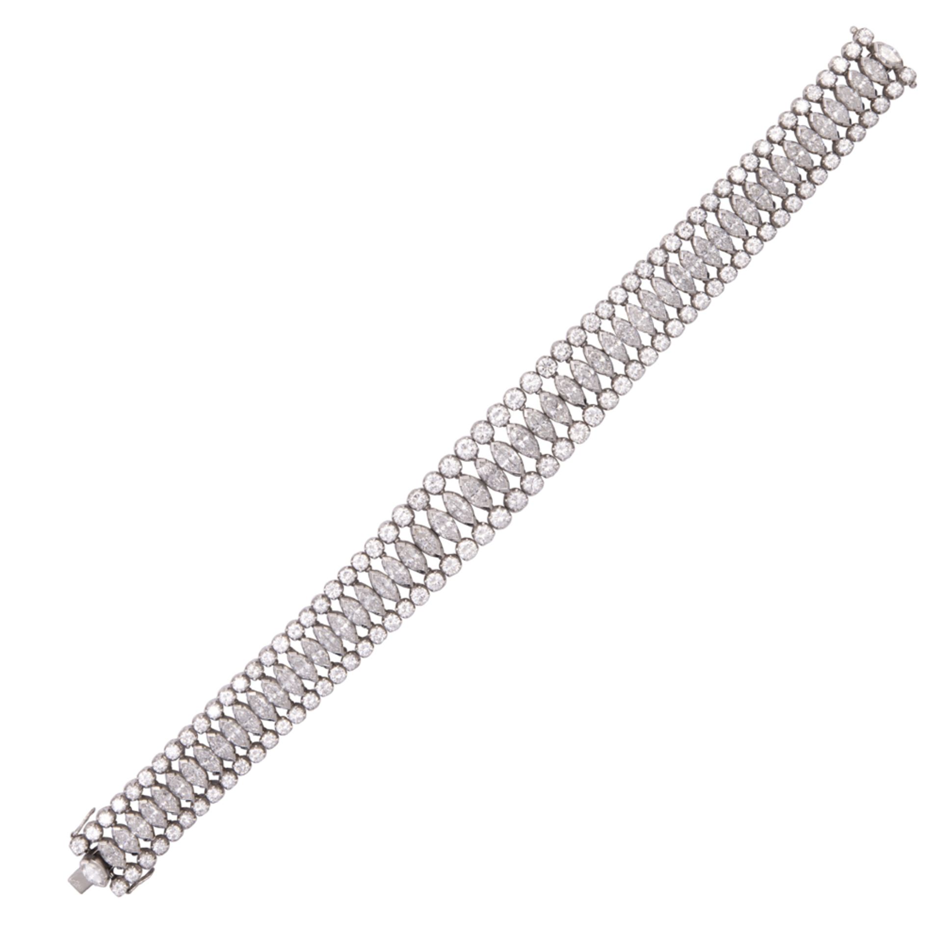 Platinum and diamond riviere bracelet - Bild 2 aus 2