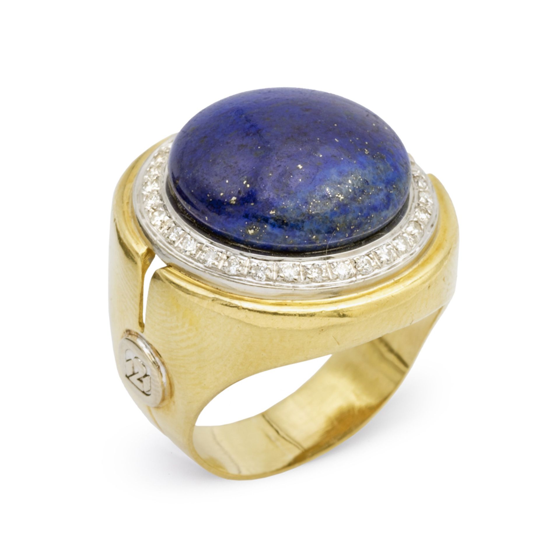 18kt yellow gold ring with lapis lazuli