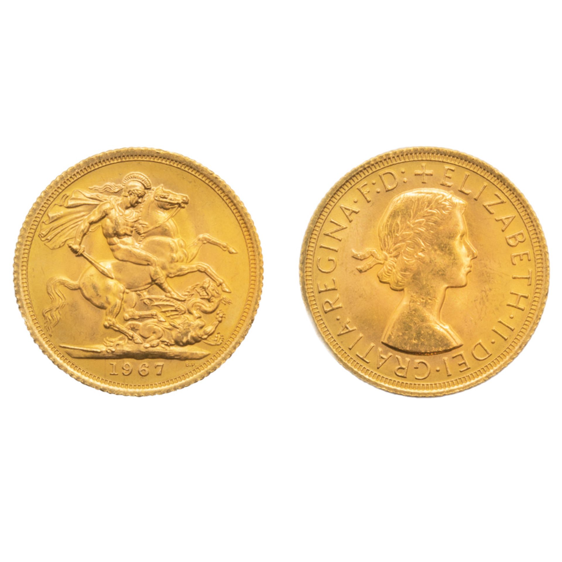 10 Gold Sovereign coins Queen Elizabeth "fiocchetto"