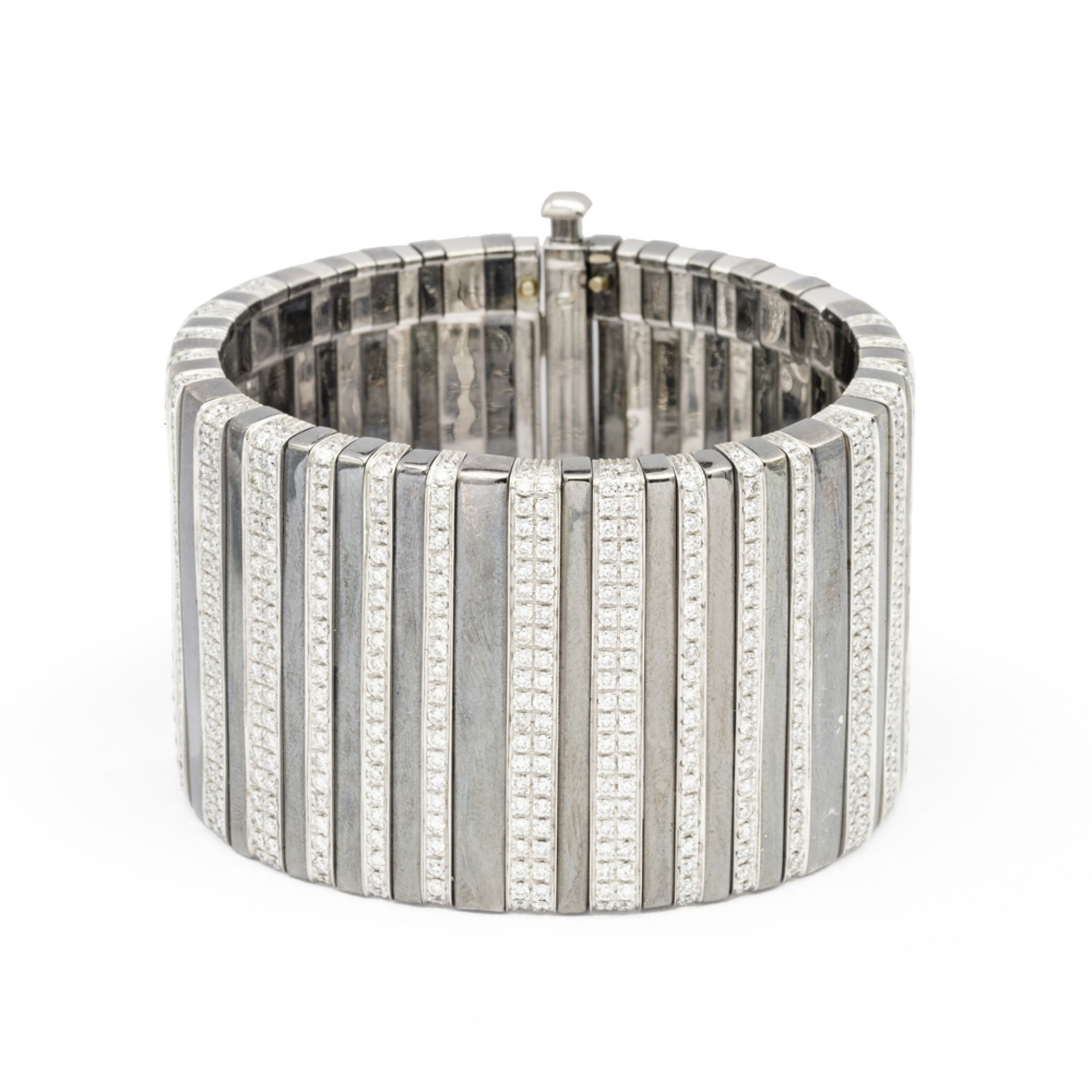 18kt white gold and diamond cuff bracelet