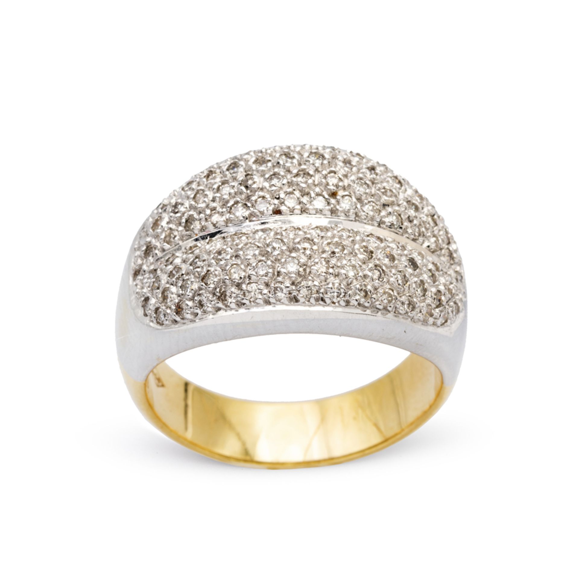 18kt white and yellow gold and diamonds ring