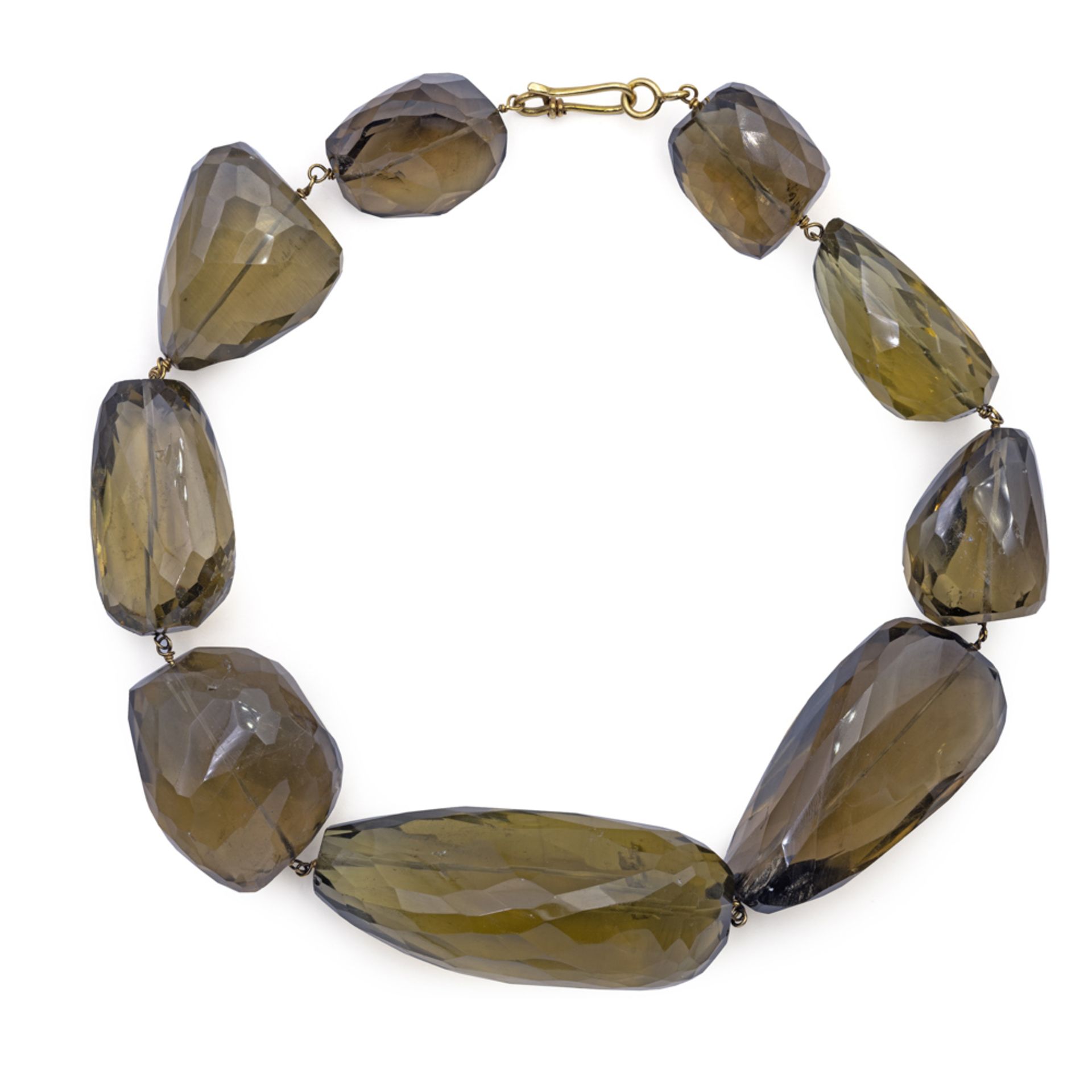 18kt yellow gold and lemon quartz necklace