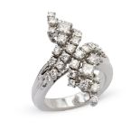 18kt white gold and diamonds Contrarié ring