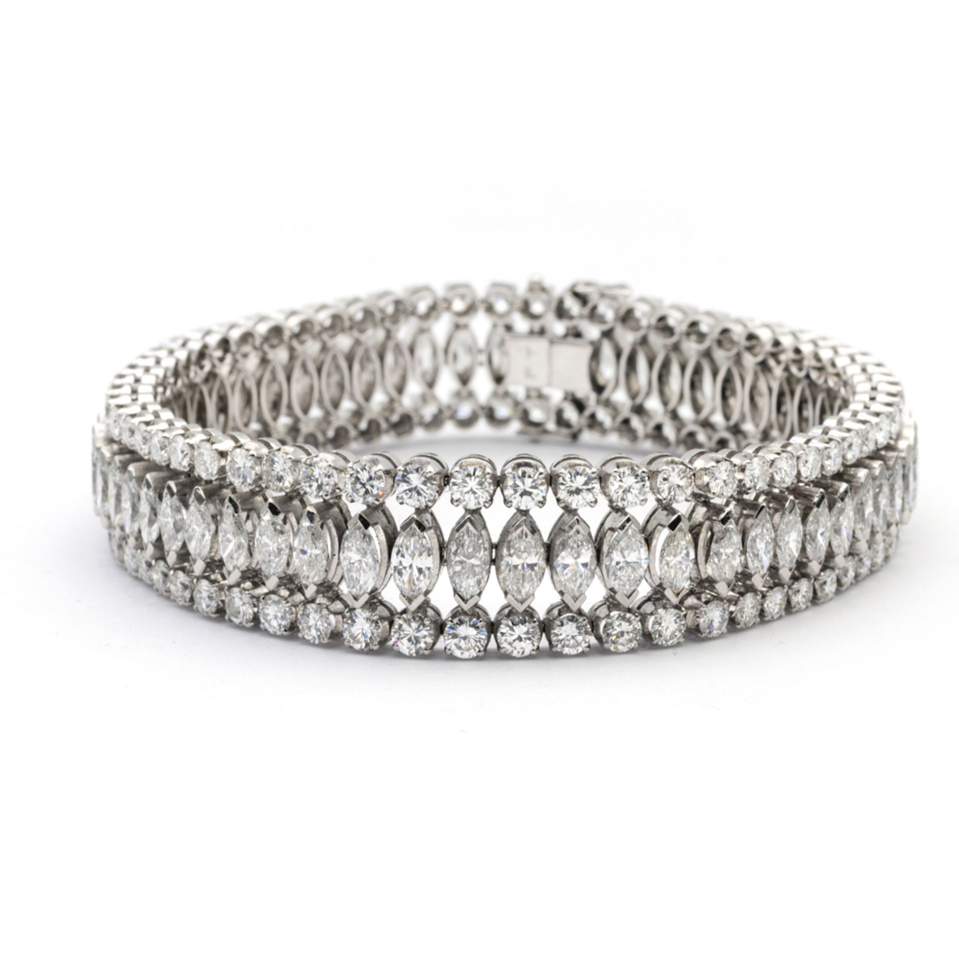 Platinum and diamond riviere bracelet