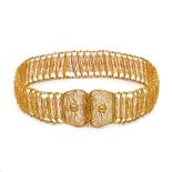 Rare 21kt gold filigree belt