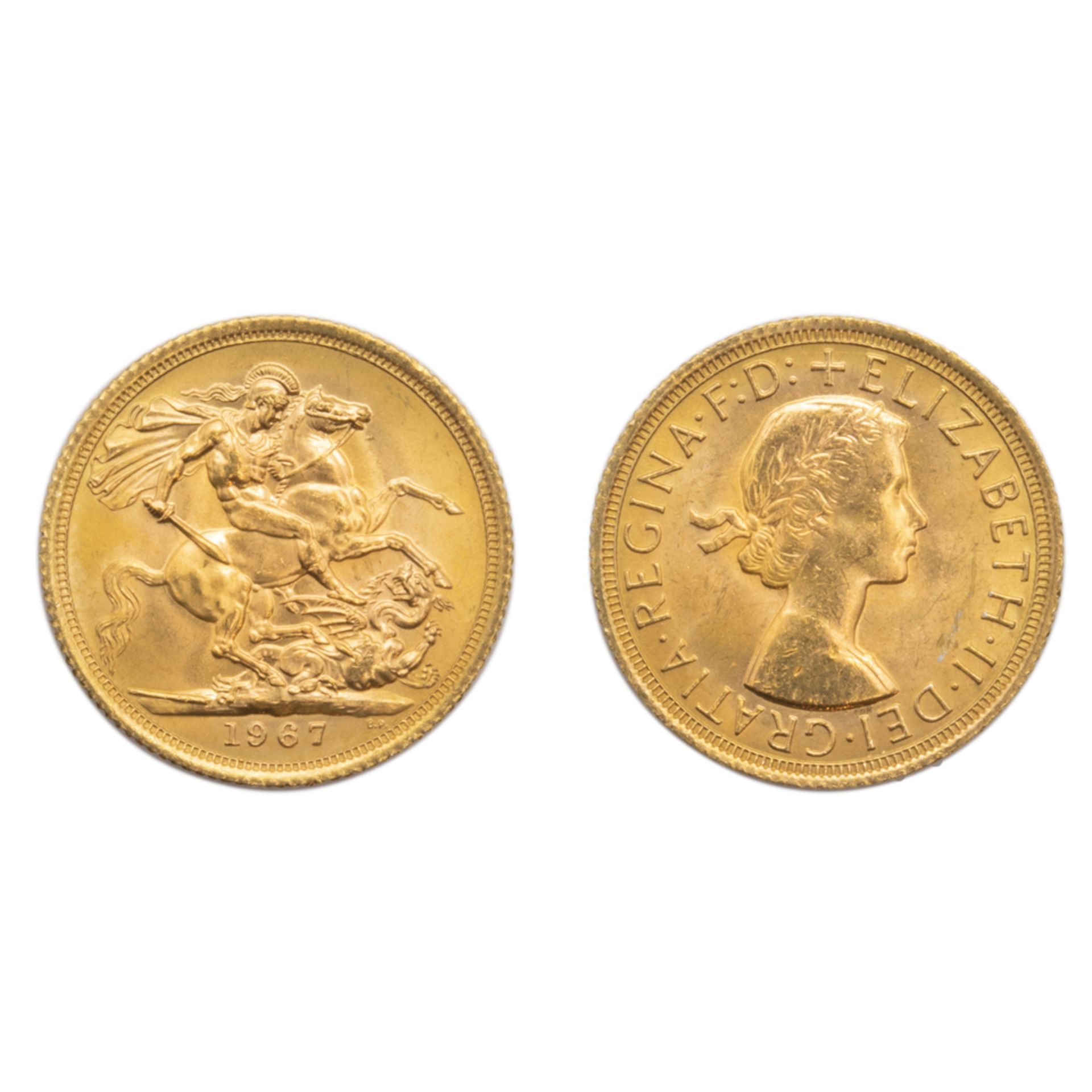 20 Gold Sovereign coins Queen Elizabeth "fiocchetto"