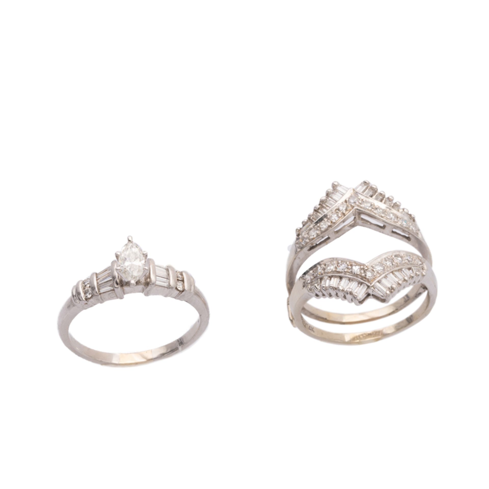 14kt white gold and diamonds American wedding ring - Bild 2 aus 2