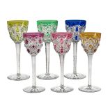 Baccarat, colored crystal glass service (18)