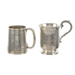 Two silver mugs