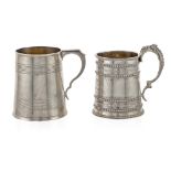 Two silver and gilded silver mugs (2)
