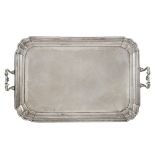 Silver tray with two handles