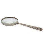 Large silver magnifying glass
