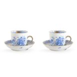 Herend, pair of coffee cups with saucers