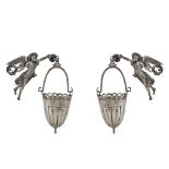 Pair of silver holy water stoups