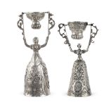 Two silver love cups