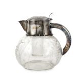 Glass and silver-plated metal Drink carafe