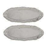 Pair of silver fish trays