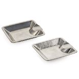 Tiffany & Co., pair of wrought silver ashtrays
