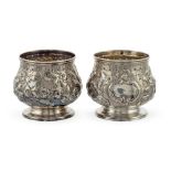 Pair of silver salt cellars