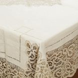 Tablecloth with 6 napkins in ecru linen