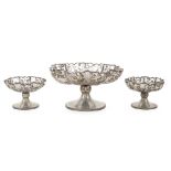 Silver and glass table set (7)