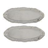 Pair of silver fish trays