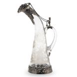 Silver and crystal jug