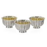 Bulgari, six silver and gilded silver salt cellars