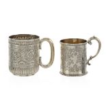 Two silver mugs