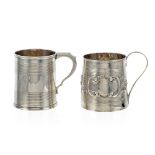 Two silver mugs