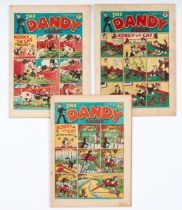 Dandy (1938) 36,37, 38. Bright cover colours, cream/light tan pages [vg/vg/vg-] (3)