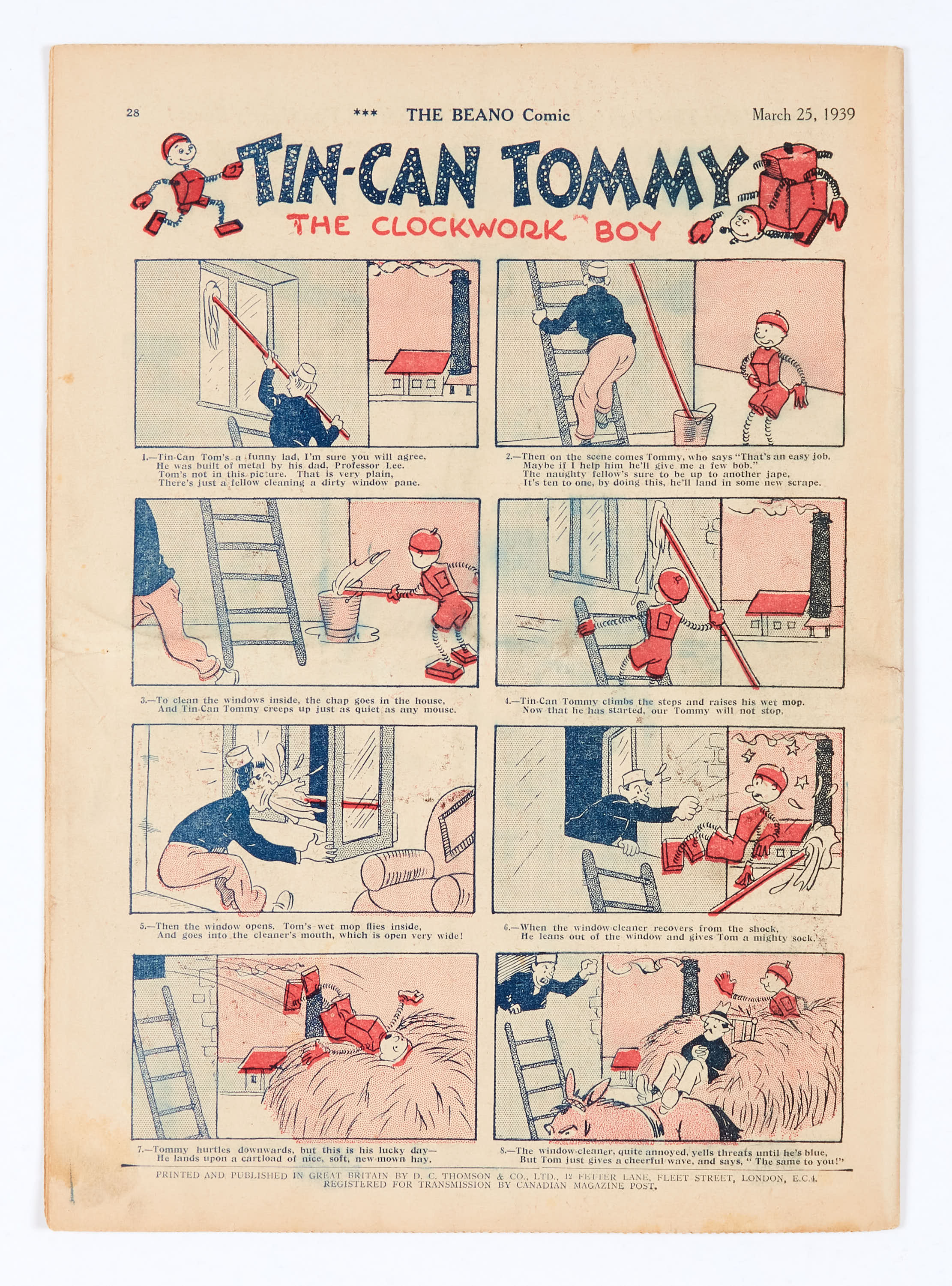 Beano 35 (1939). Bright covers, cream pages, small ¼ ins tape repair to interior cover tear [fn] - Image 3 of 3