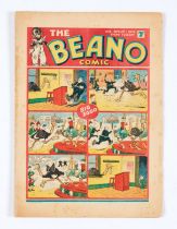 Beano No 6 (1938). Bright cover colours, cream/light tan supple pages. Front inside cover overhang