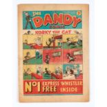 Dandy No 1 (1937). The first adventures of Desperate Dan, Korky the Cat, Keyhole Kate and Freddie